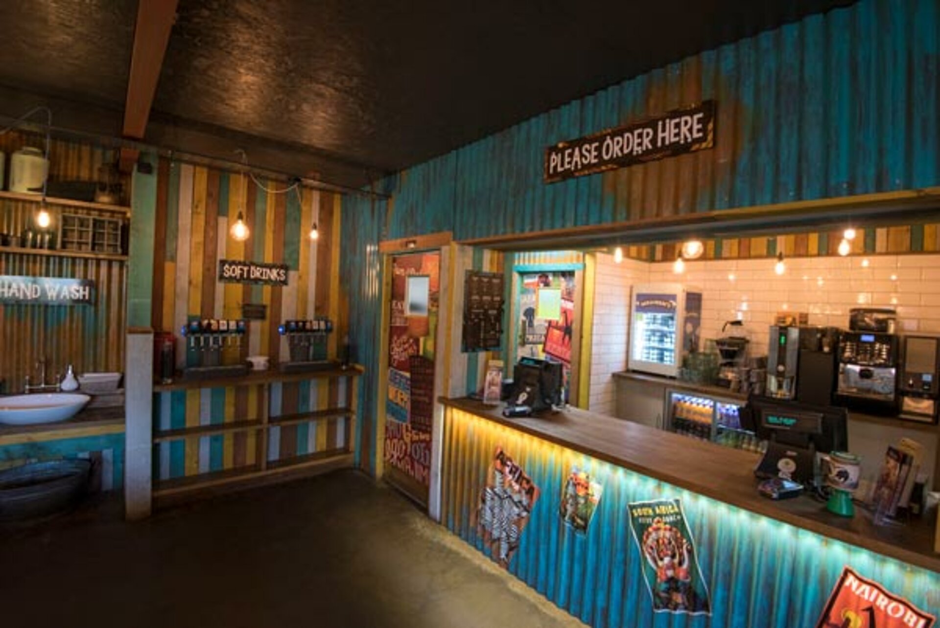 Interior of the Burger Co at West Midlands Safari Park, featuring casual seating, modern décor, and a family-friendly dining environment